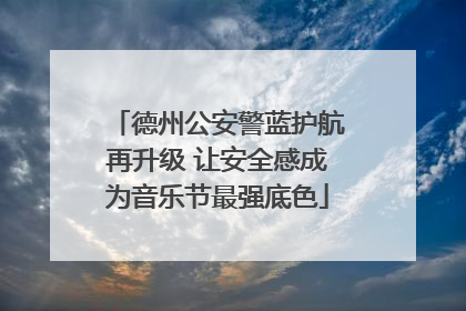 德州公安警蓝护航再升级 让安全感成为音乐节最强底色