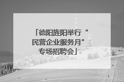 德阳旌阳举行“民营企业服务月”专场招聘会