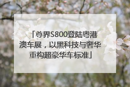 尊界S800登陆粤港澳车展，以黑科技与奢华重构超豪华车标准