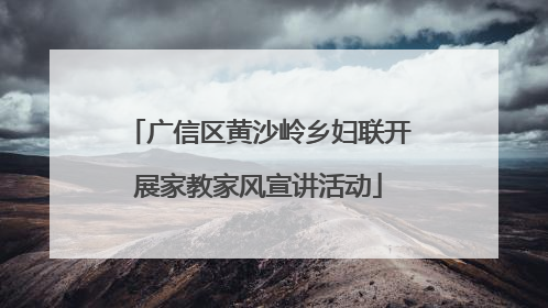 广信区黄沙岭乡妇联开展家教家风宣讲活动