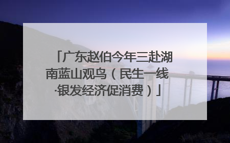 广东赵伯今年三赴湖南蓝山观鸟（民生一线·银发经济促消费）
