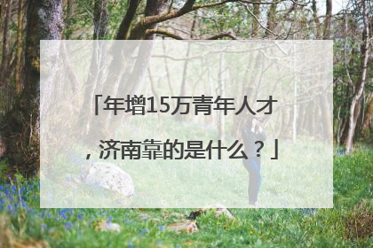 年增15万青年人才，济南靠的是什么？