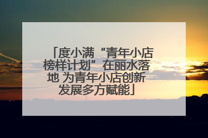 度小满“青年小店榜样计划”在丽水落地 为青年小店创新发展多方赋能