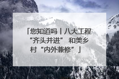您知道吗丨八大工程“齐头并进” 和美乡村“内外兼修”