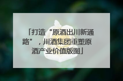 打造“原酒出川新通路”，川酒集团重塑原酒产业价值版图