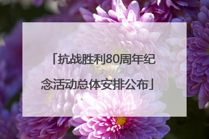 抗战胜利80周年纪念活动总体安排公布