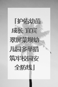 护佑幼苗成长 宜宾翠屏菜坝幼儿园多举措筑牢校园安全防线
