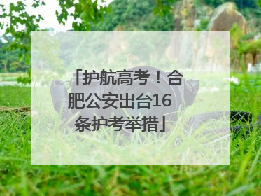护航高考！合肥公安出台16条护考举措