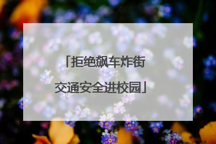拒绝飙车炸街 交通安全进校园