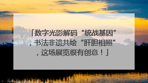 数字光影解码“统战基因”，书法非遗共绘“肝胆相照”，这场展览很有创意！