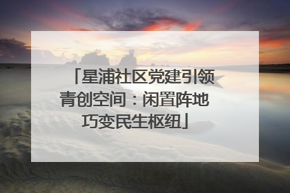 星浦社区党建引领青创空间：闲置阵地巧变民生枢纽
