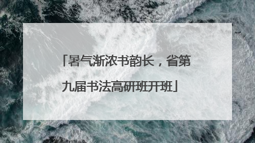 暑气渐浓书韵长，省第九届书法高研班开班