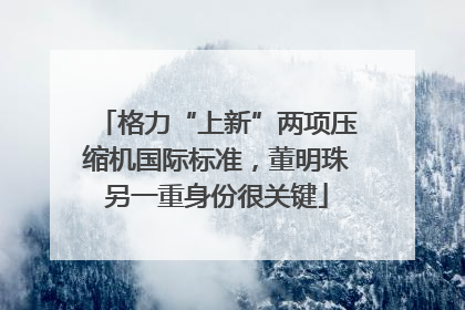 格力“上新”两项压缩机国际标准，董明珠另一重身份很关键