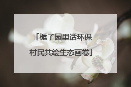 栀子园里话环保 村民共绘生态画卷