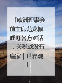 欧洲理事会前主席范龙佩呼吁各方对话：关税战没有赢家｜世界观