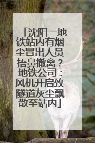 沈阳一地铁站内有烟尘冒出人员捂鼻撤离？地铁公司：风机开启致隧道灰尘飘散至站内