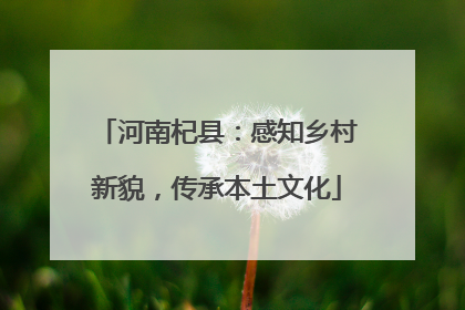 河南杞县：感知乡村新貌，传承本土文化