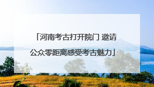 河南考古打开院门 邀请公众零距离感受考古魅力