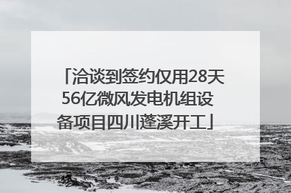 洽谈到签约仅用28天 56亿微风发电机组设备项目四川蓬溪开工