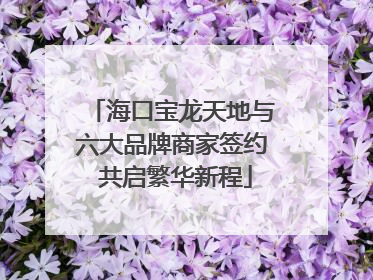 海口宝龙天地与六大品牌商家签约 共启繁华新程