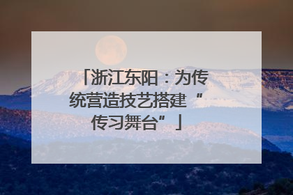 浙江东阳：为传统营造技艺搭建“传习舞台”