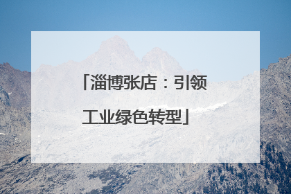 淄博张店：引领工业绿色转型