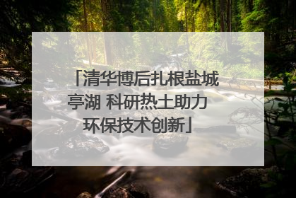 清华博后扎根盐城亭湖 科研热土助力环保技术创新