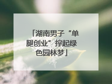 湖南男子“单腿创业”撑起绿色园林梦
