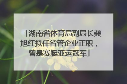 湖南省体育局副局长龚旭红拟任省管企业正职，曾是赛艇亚运冠军