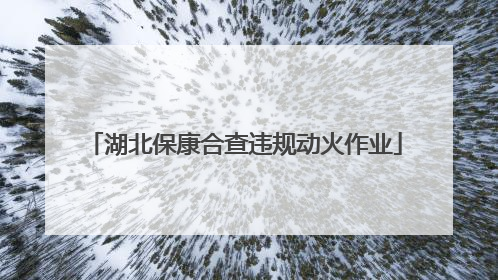 湖北保康合查违规动火作业