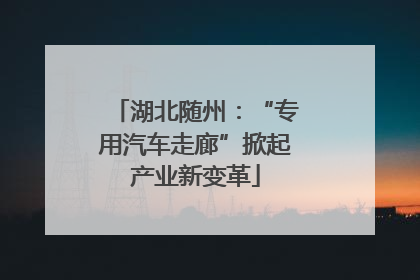 湖北随州：“专用汽车走廊”掀起产业新变革