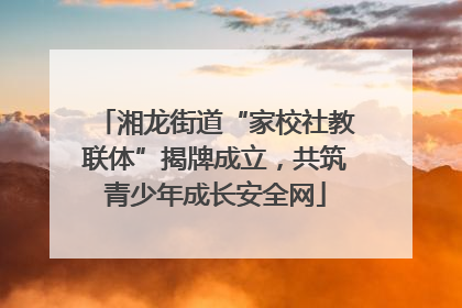 湘龙街道“家校社教联体”揭牌成立，共筑青少年成长安全网