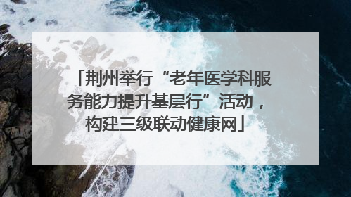 荆州举行“老年医学科服务能力提升基层行”活动，构建三级联动健康网