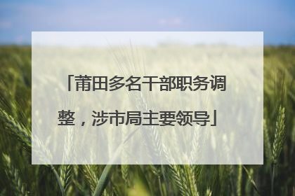 莆田多名干部职务调整，涉市局主要领导