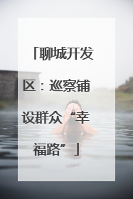 聊城开发区：巡察铺设群众“幸福路”
