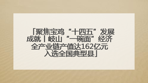 聚焦宝鸡“十四五”发展成就丨岐山“一碗面”经济全产业链产值达162亿元 入选全国典型县