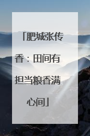 肥城张传香：田间有担当粮香满心间