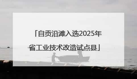 自贡沿滩入选2025年省工业技术改造试点县