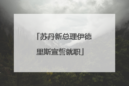 苏丹新总理伊德里斯宣誓就职