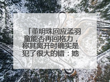 董明珠回应孟羽童能否再回格力，称其离开时确实是犯了很大的错：她对我来说是孩子