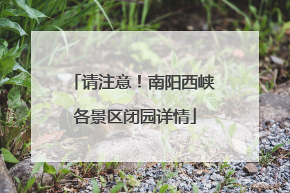 请注意！南阳西峡各景区闭园详情