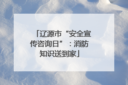 辽源市“安全宣传咨询日”：消防知识送到家