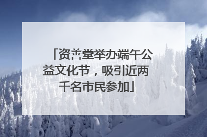 资善堂举办端午公益文化节，吸引近两千名市民参加