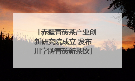 赤壁青砖茶产业创新研究院成立 发布川字牌青砖新茶饮
