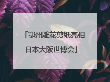 鄂州雕花剪纸亮相日本大阪世博会