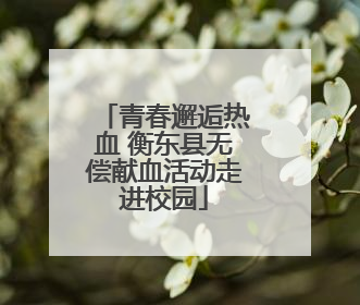 青春邂逅热血 衡东县无偿献血活动走进校园