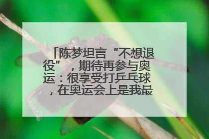 陈梦坦言“不想退役”，期待再参与奥运：很享受打乒乓球，在奥运会上是我最幸福的时候