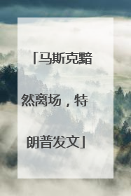 马斯克黯然离场，特朗普发文
