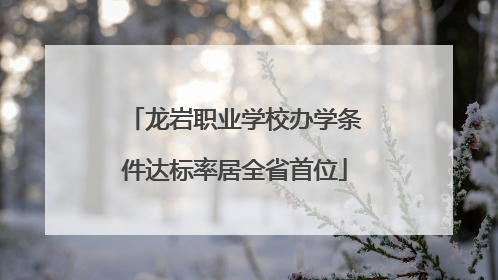 龙岩职业学校办学条件达标率居全省首位