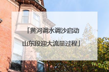 黄河调水调沙启动 山东段迎大流量过程